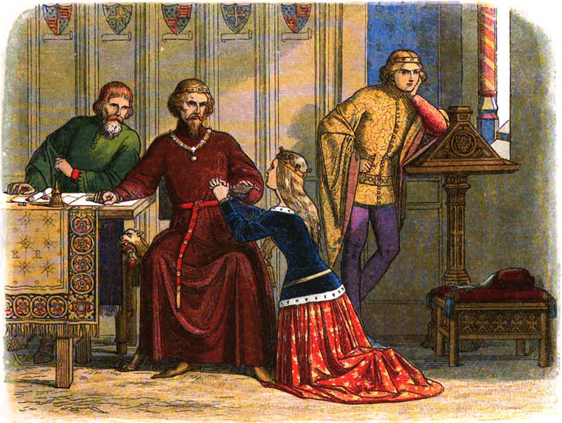 800px-a_chronicle_of_england_-_page_331_-_queen_anne_intercedes_for_sir_simon_burley