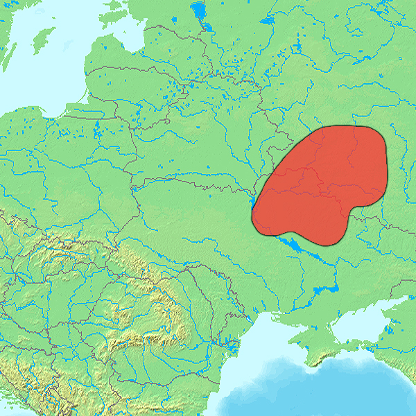 Местоположение племени русь, преемниками которого стали северяне, вятичи и радимичи, по В. В. Седову