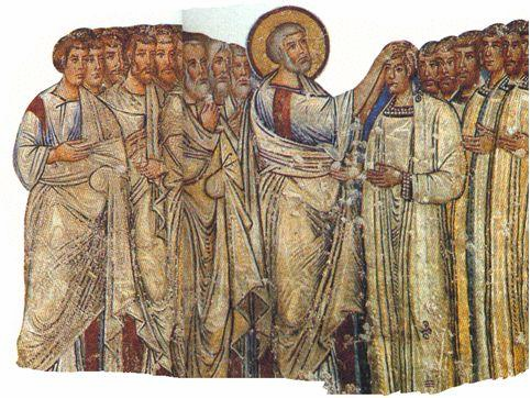 Св. Павло накладає руки на апостолів