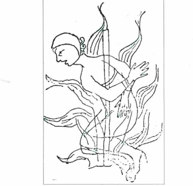 Страта на вогнищі - малюнок на полях реєстрів інквізиції